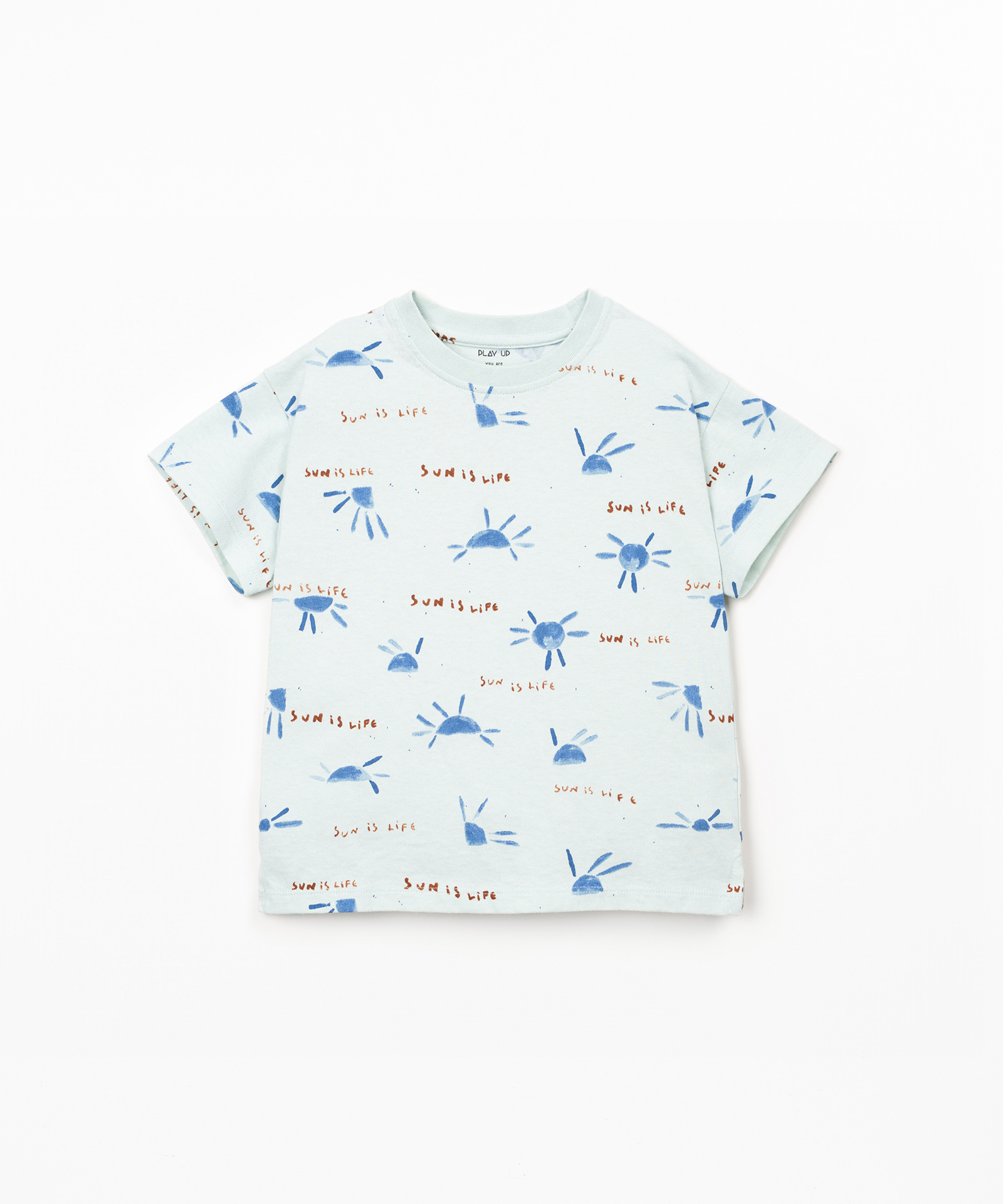 T-shirt anti-uv com estampado de sol