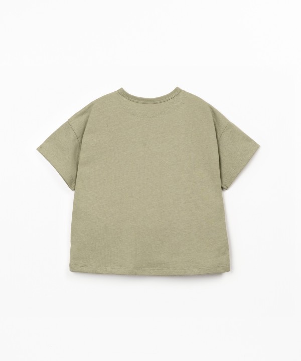 T-shirt in maglina di cotone biologico e lino
