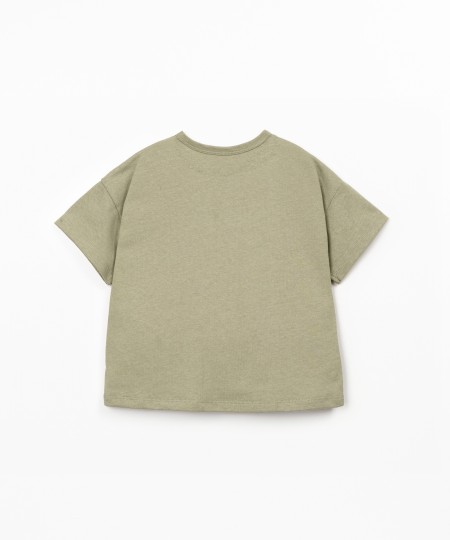 T-shirt in maglina di cotone biologico e lino