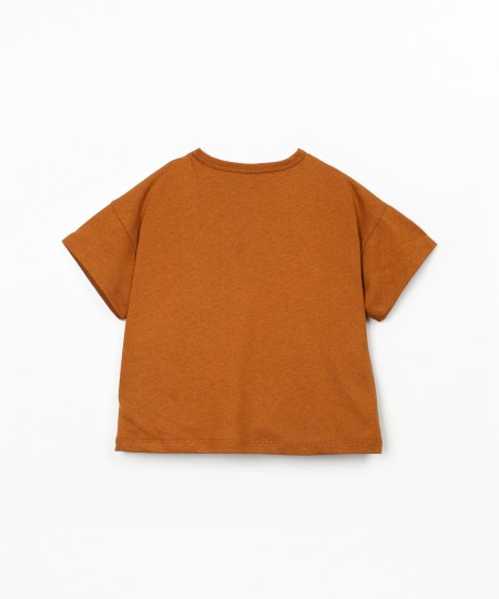 T-shirt in maglia di cotone biologico e lino