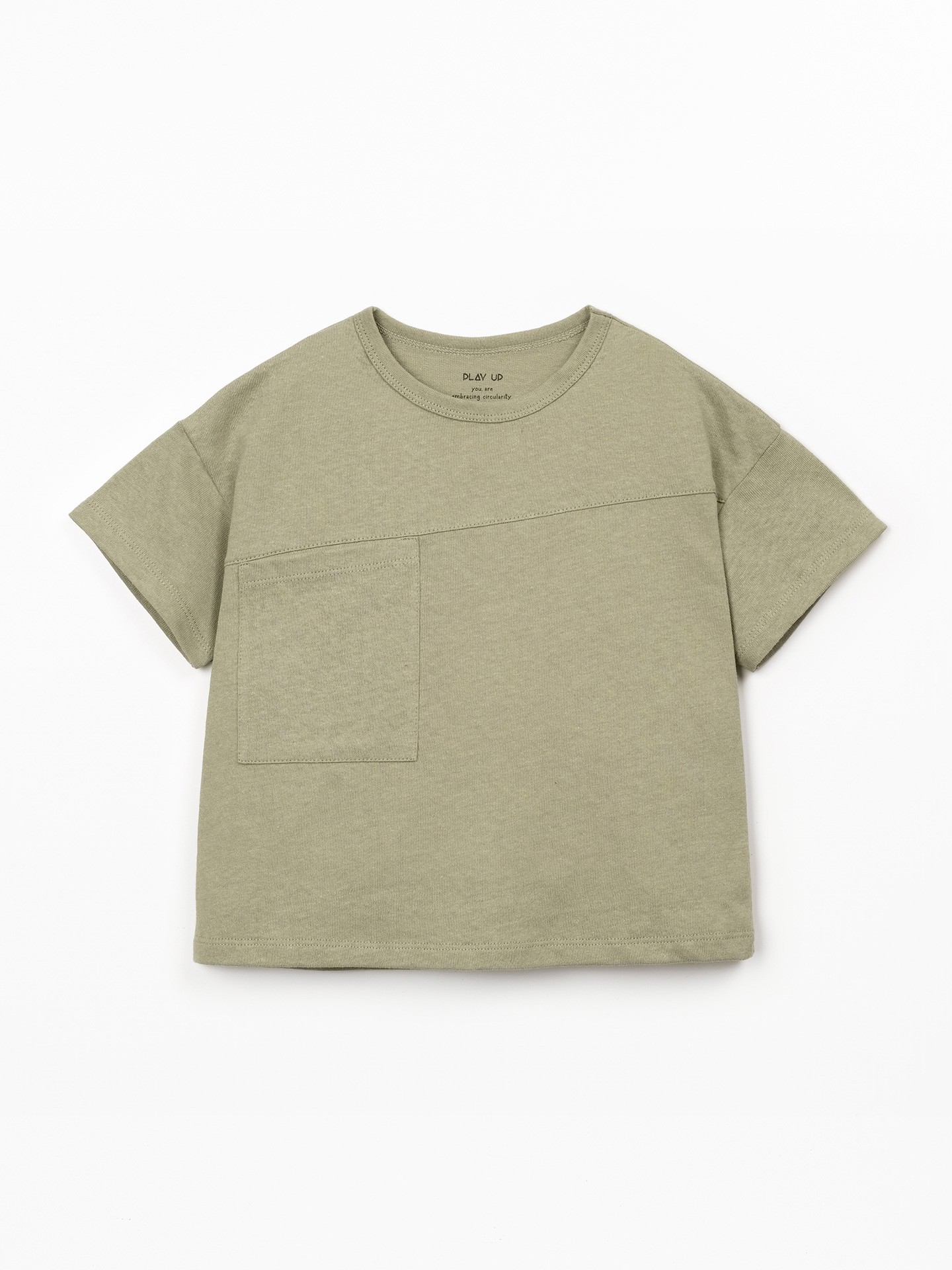 T-shirt in maglina di cotone biologico e lino