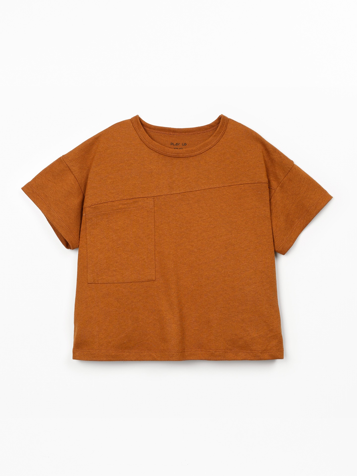 T-shirt in maglia di cotone biologico e lino