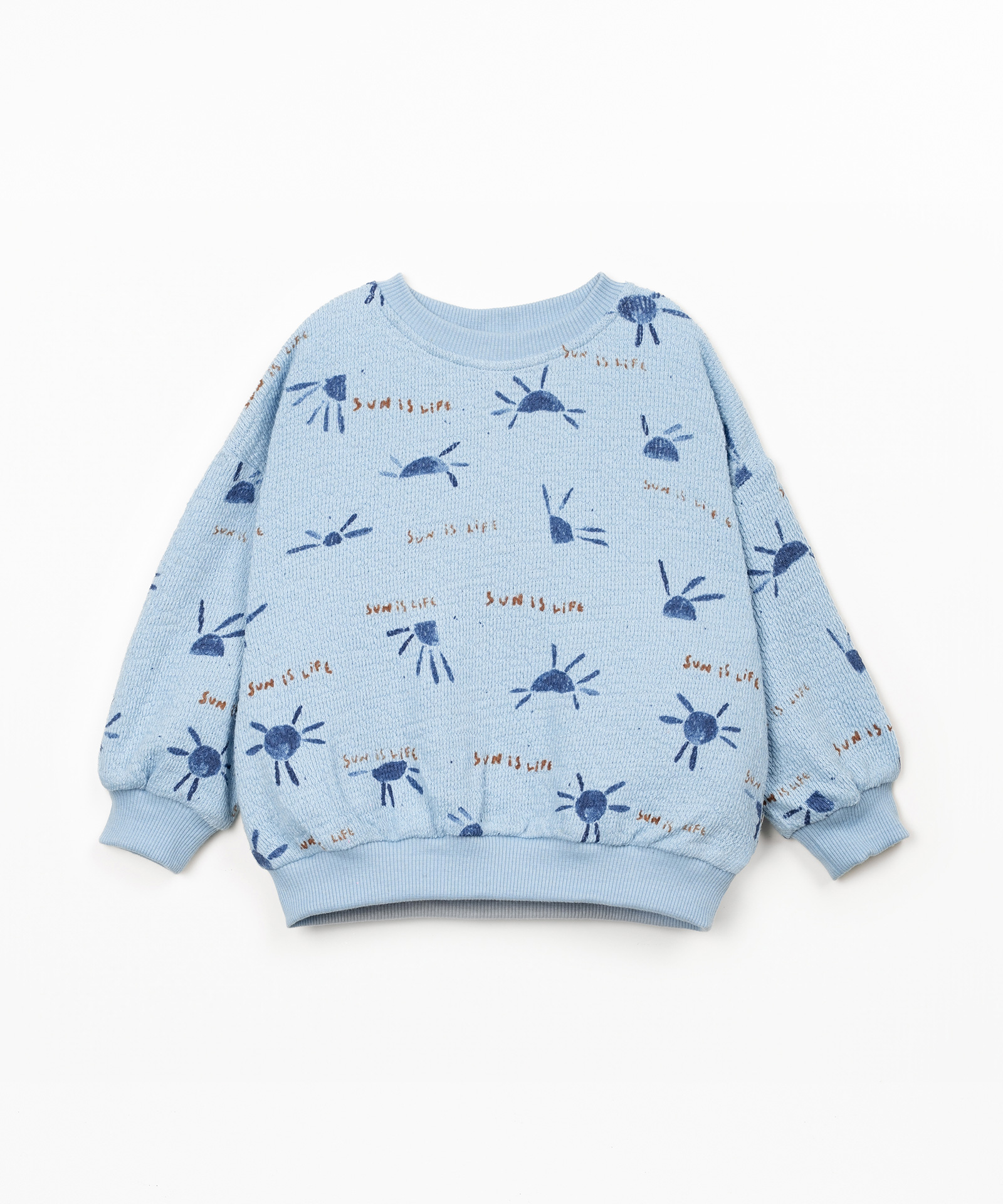 PRINTED EMBELLISHED JERSEY SWEATER