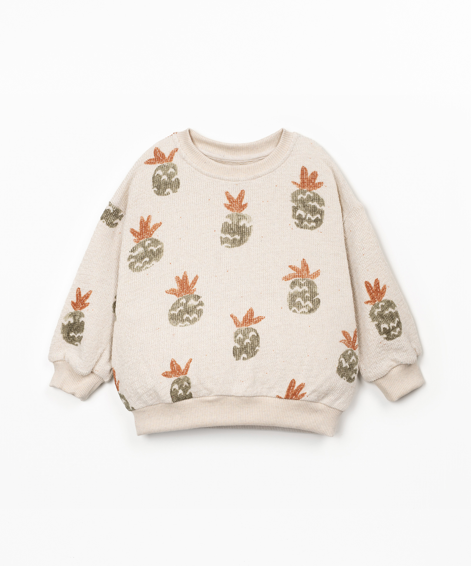 PRINTED EMBELLISHED JERSEY SWEATER