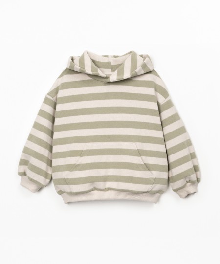 Sweat � rayures avec capuche