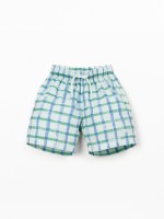 Pantaloncini in tessuto con stampa a quadri Pantaloncini in tessuto con stampa a quadri