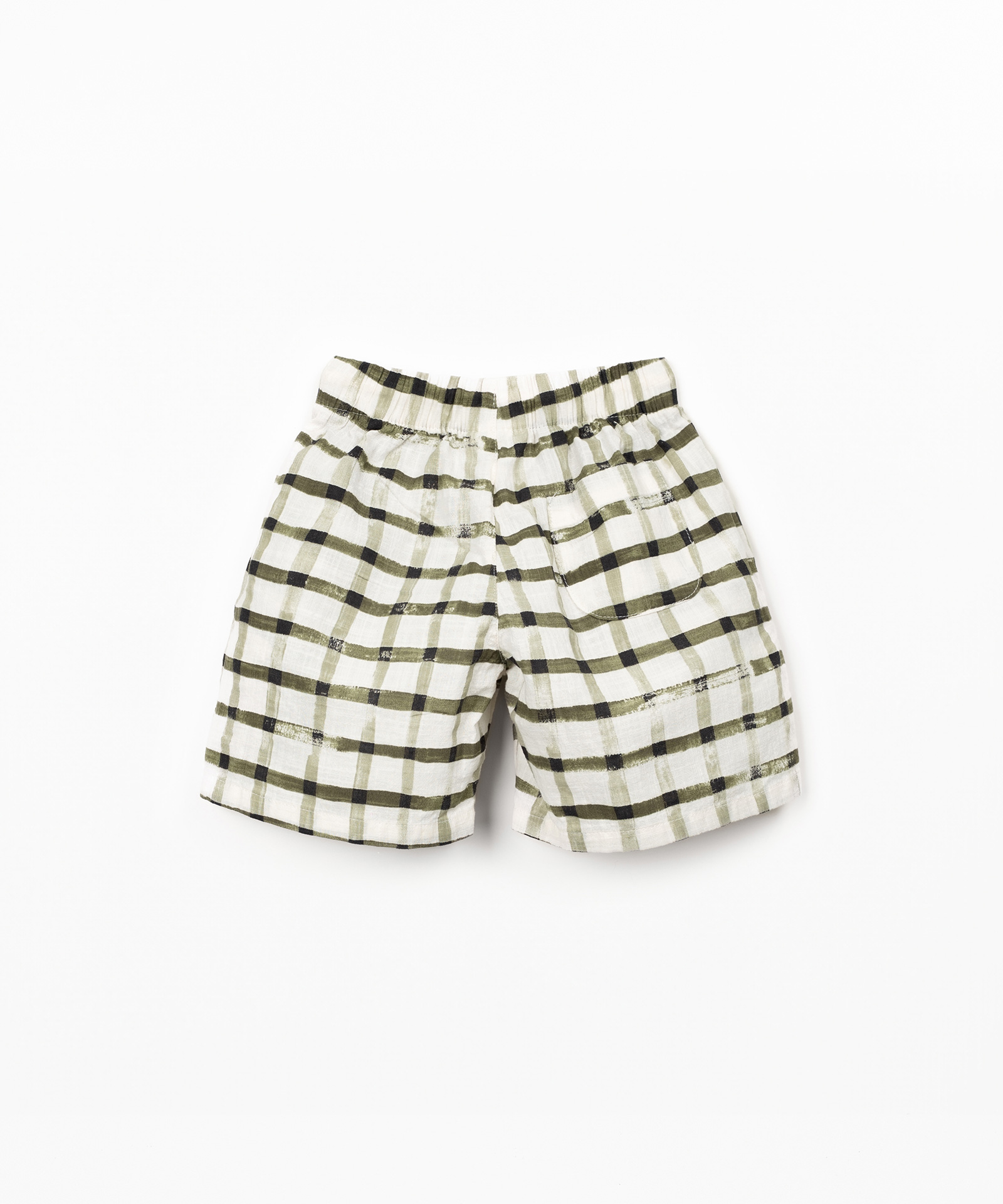 Checkered print fabric shorts