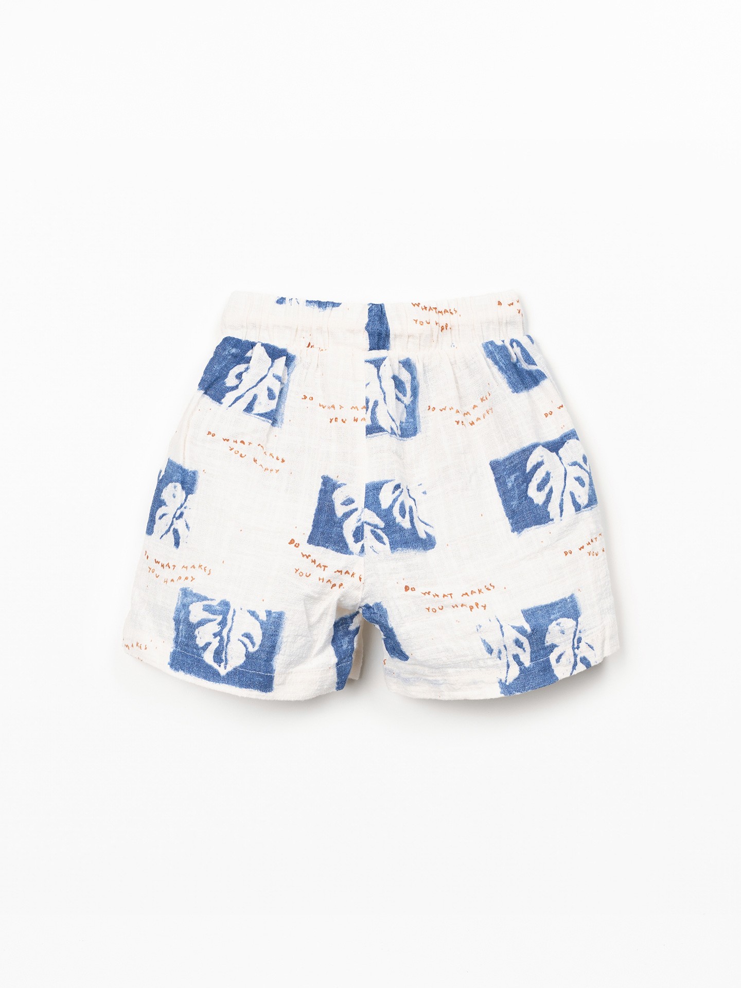 Pantaloncini in cotone biologico con stampa monstera