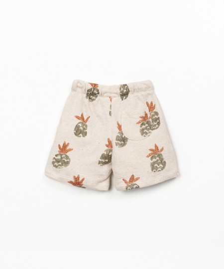 Pantaloncini in maglina con stampa di ananas