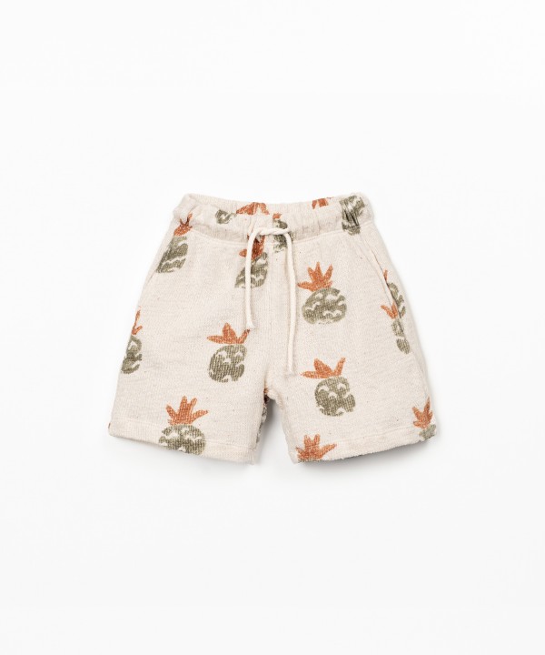 Pantaloncini in maglina con stampa di ananas