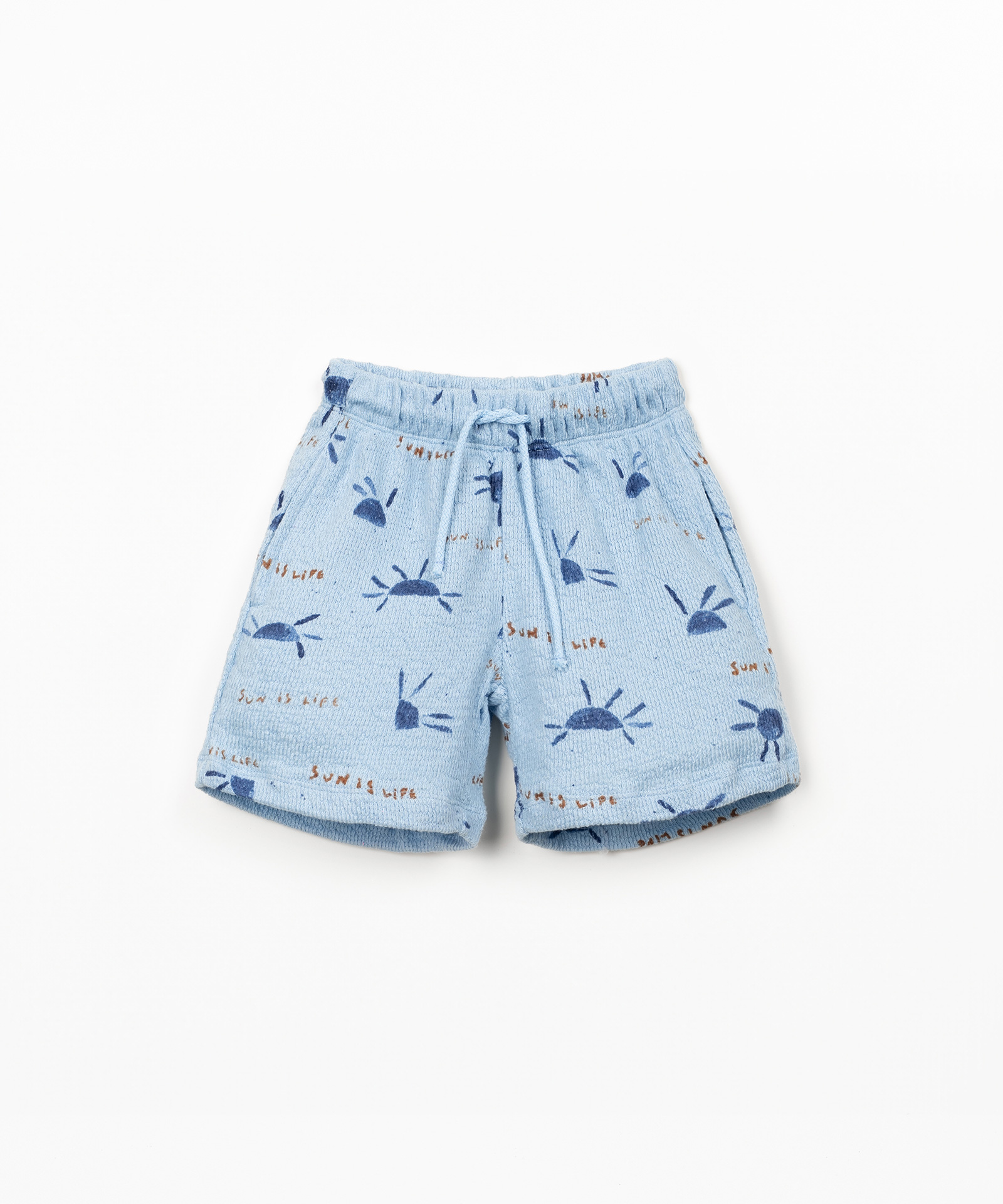 Jersey shorts with sun print