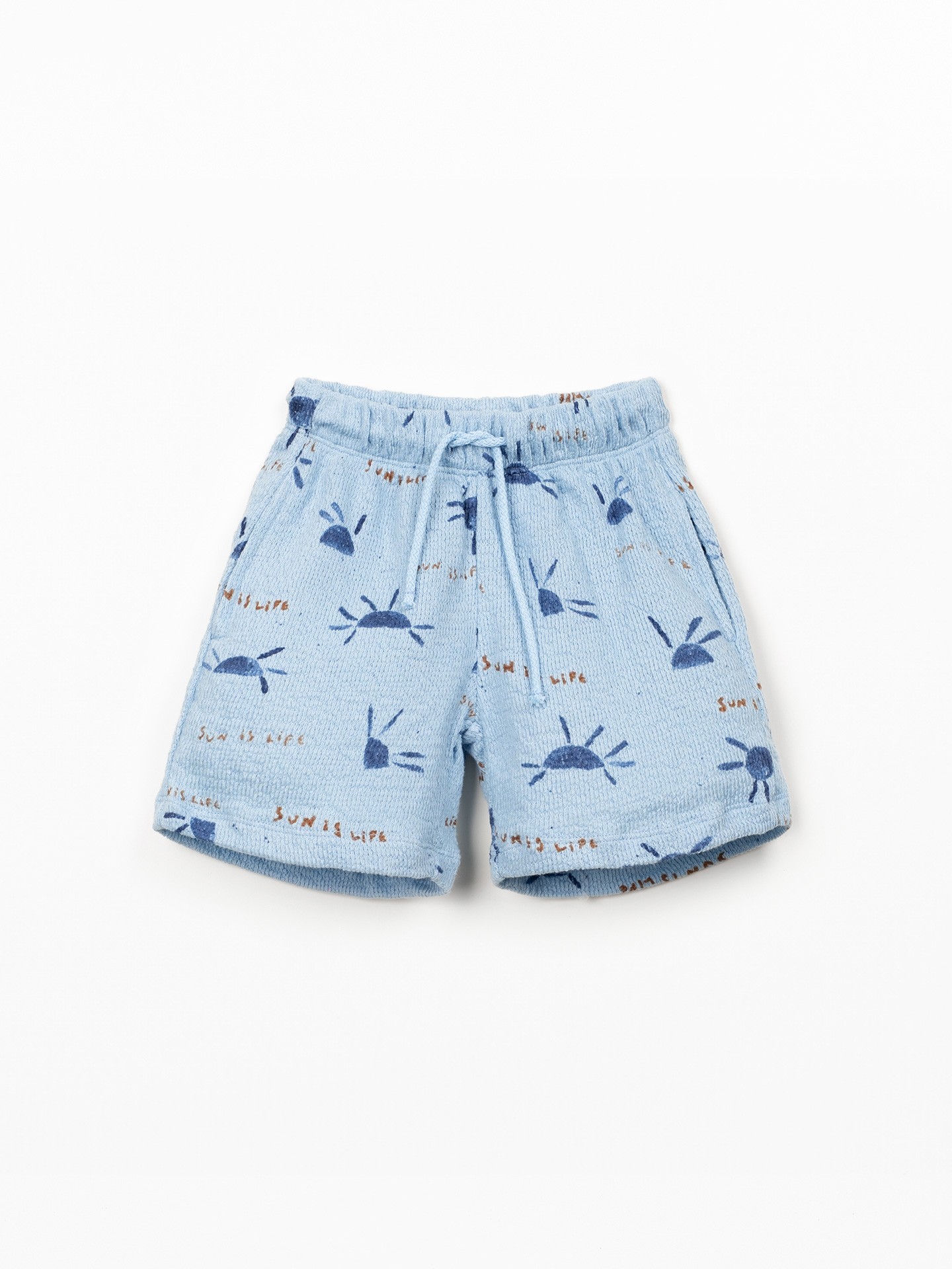 Pantaloncini in maglina con stampa di sole