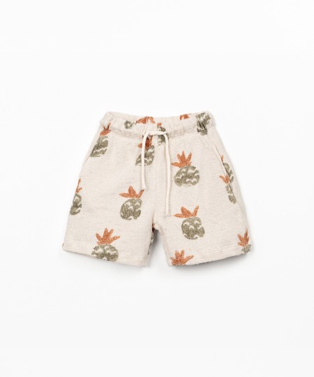 Pantaloncini in maglina con stampa di ananas