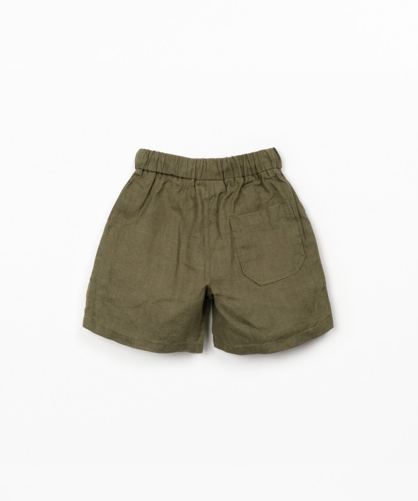 Pantaloncini in lino con cintura regolabile