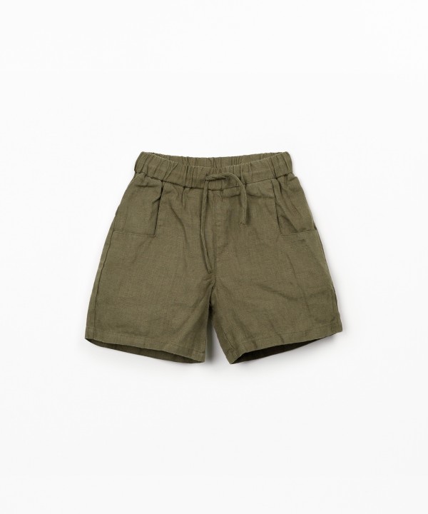 Pantaloncini in lino con cintura regolabile