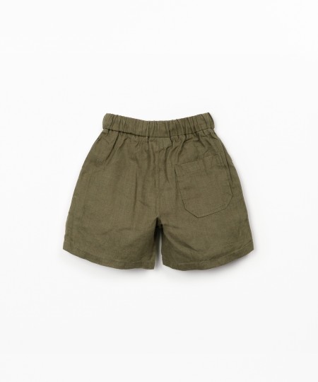 Pantaloncini in lino con cintura regolabile
