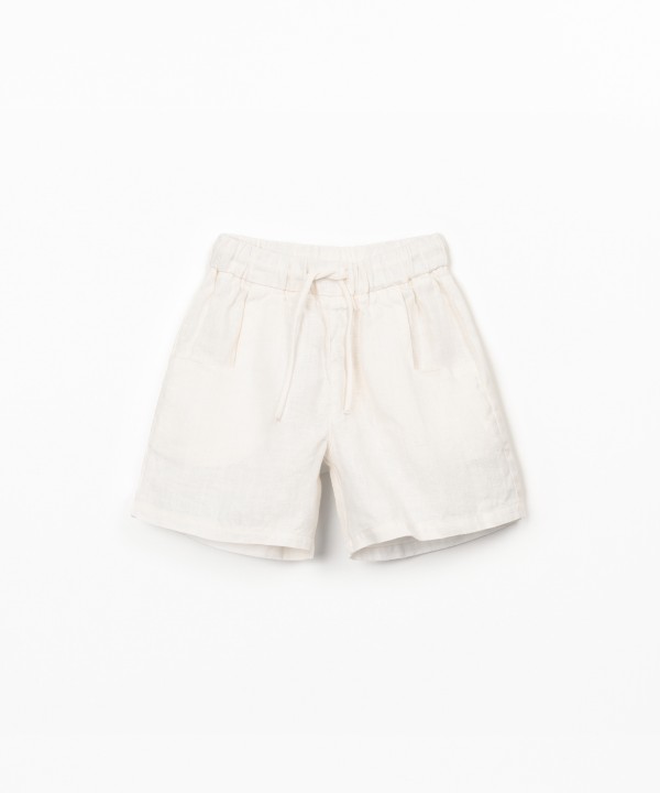 Pantaloncini in lino con cintura regolabile