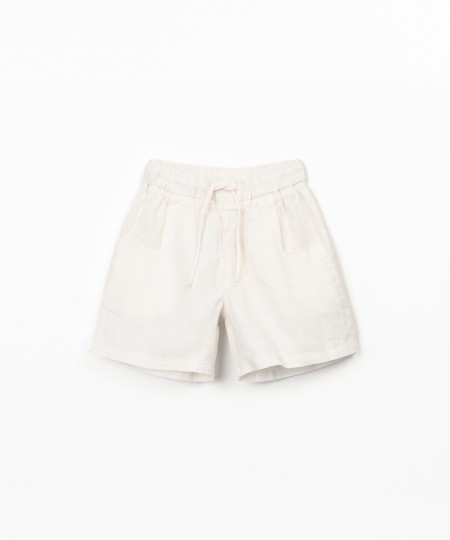 Pantaloncini in lino con cintura regolabile
