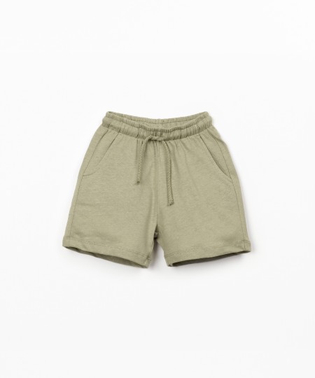 Shorts in maglia con lino