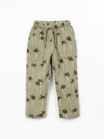 Pantaloni in tessuto di cotone biologico con stampa