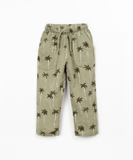 Pantalon en tissu de coton biologique imprim?
