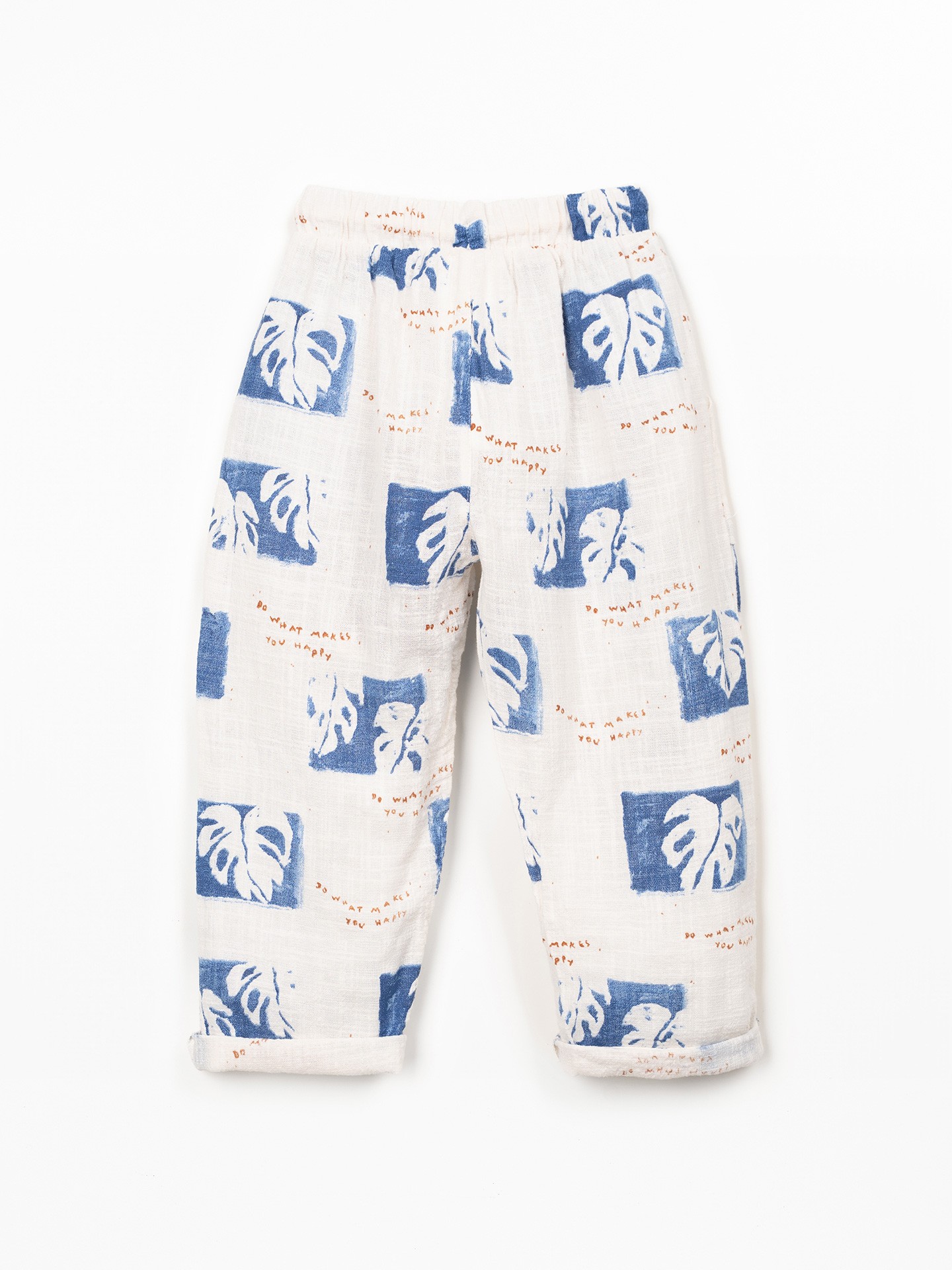 Pantaloni in tessuto di cotone biologico con stampa