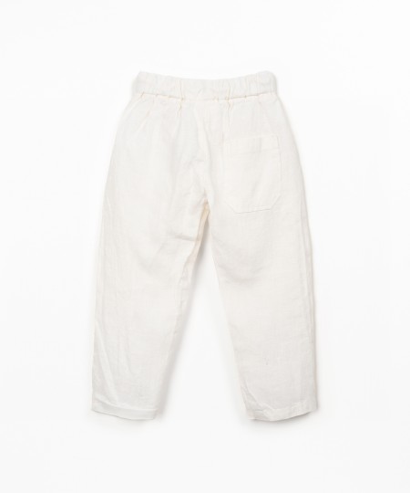 Pantalon en lin avec taille élastique