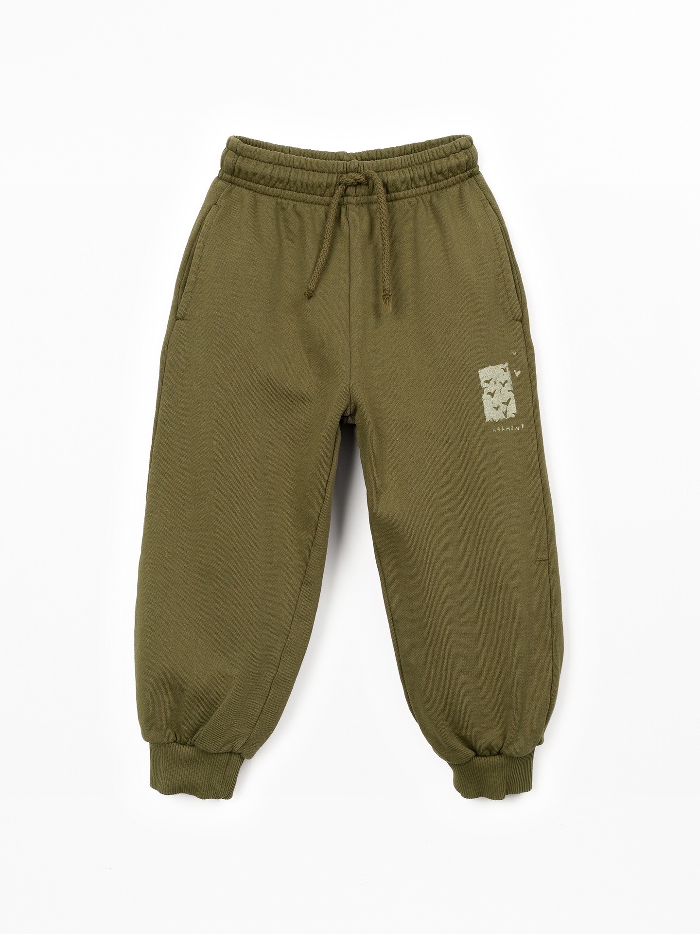 Pantaloni in fibre naturali con disegno