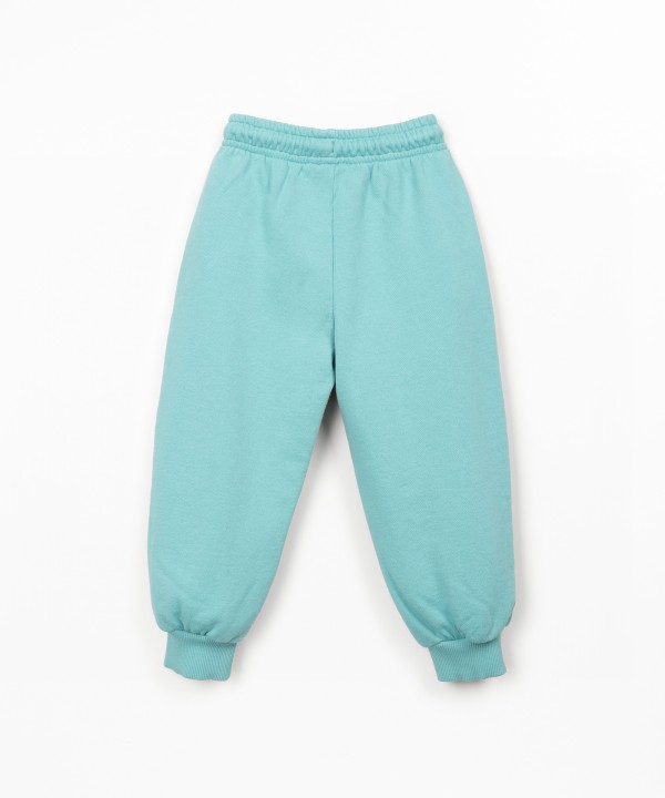 Pantaloni in fibre naturali con disegno