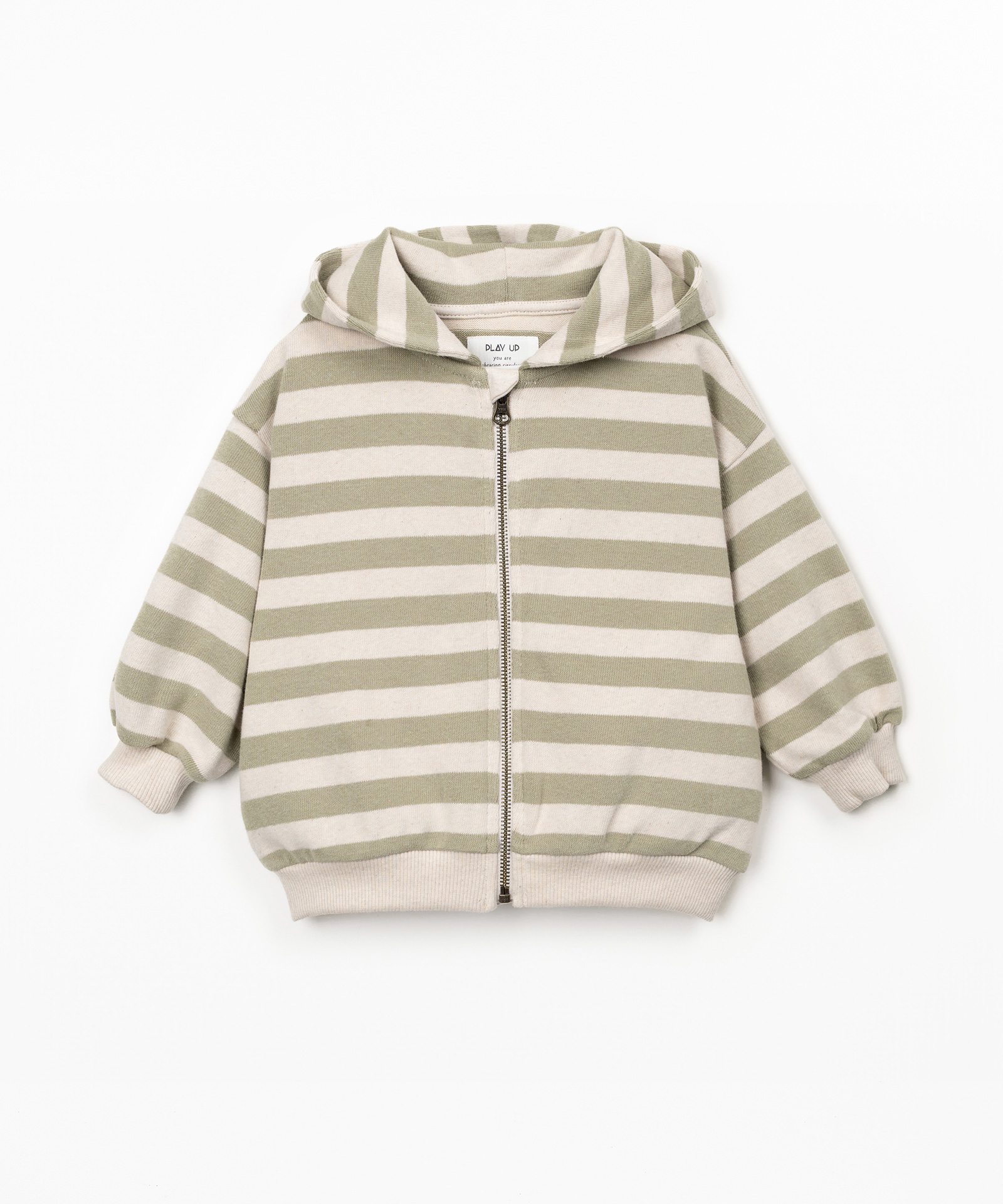 STRIPPED JERSEY CARDIGAN