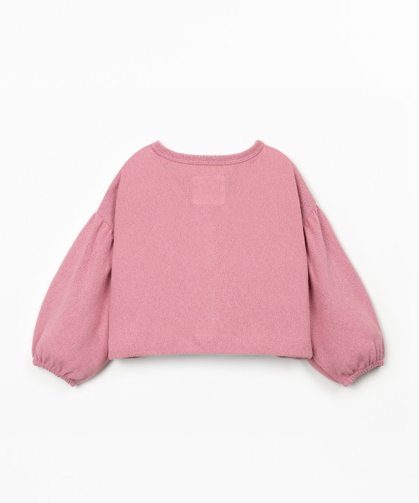 Knit cardigan with recycled fibers