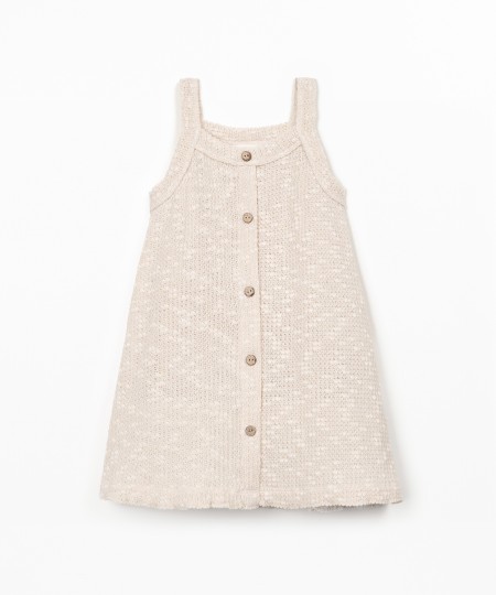 Jersey dress with crochet effect