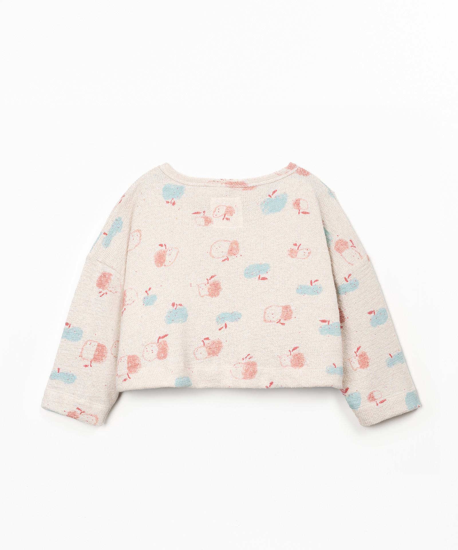 PRINTED EMBELLISHED JERSEY SWEATER