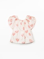 Organic cotton tunic with tulip print