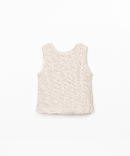 Top senza maniche in maglia testurizzata