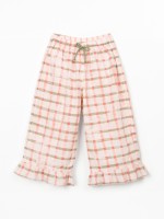 Fabric trousers with checkered print Fabric trousers with checkered print