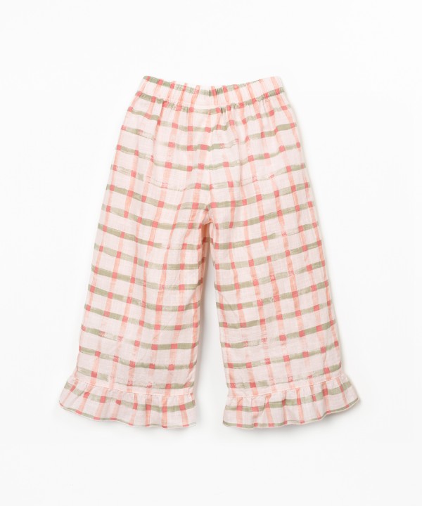 Calça de tecido com estampado xadrez