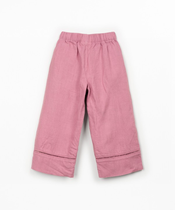 Linen trousers with elastic waistband