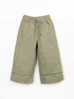 Linen trousers with elastic belt