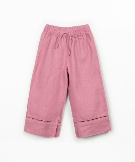 Pantaloni in lino con cintura elastica