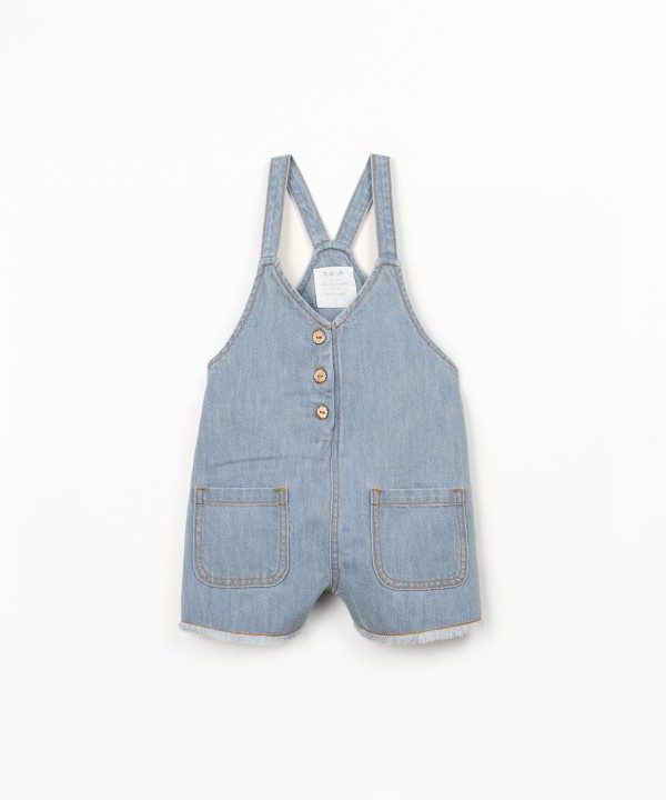 Salopette in denim con apertura frontale