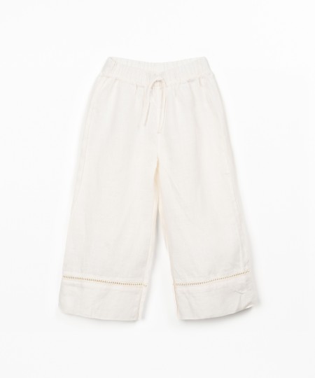 Linen trousers with elastic belt