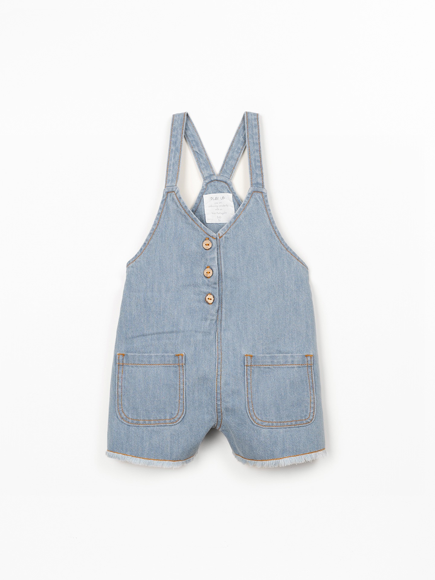 Salopette in denim con apertura frontale
