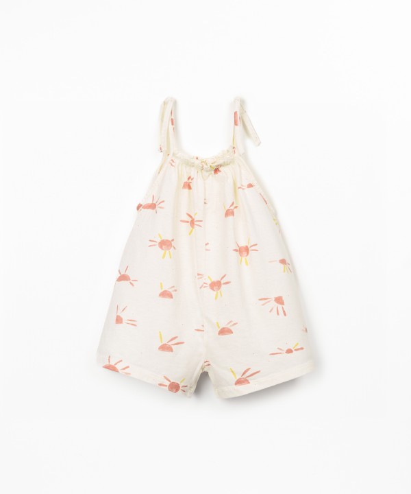 Cotton blend jersey jumpsuit with print
