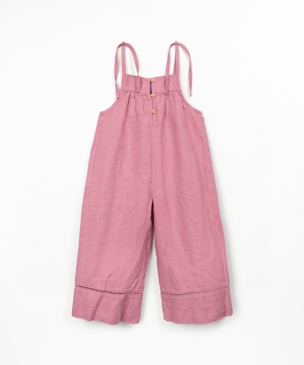 Linen jumpsuit with lace details