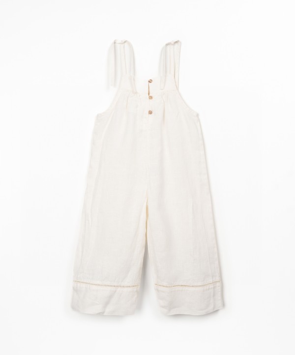 Linen jumpsuit with lace details
