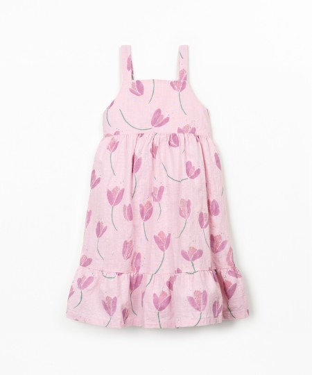 Vestido con estampado de tulipanes