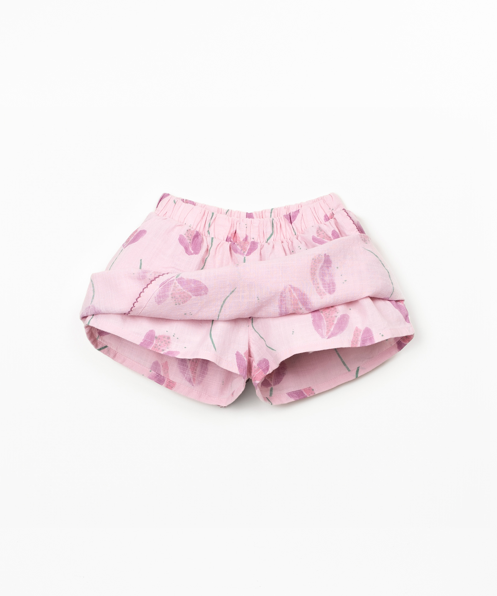 Organic cotton skort with tulip print