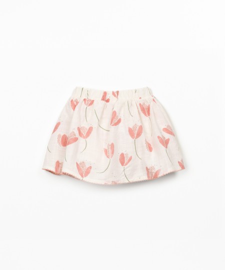 Jupe-short en coton biologique avec imprimé de tulipes