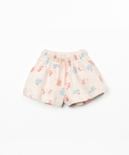 Pantaloncini con stampa di mele